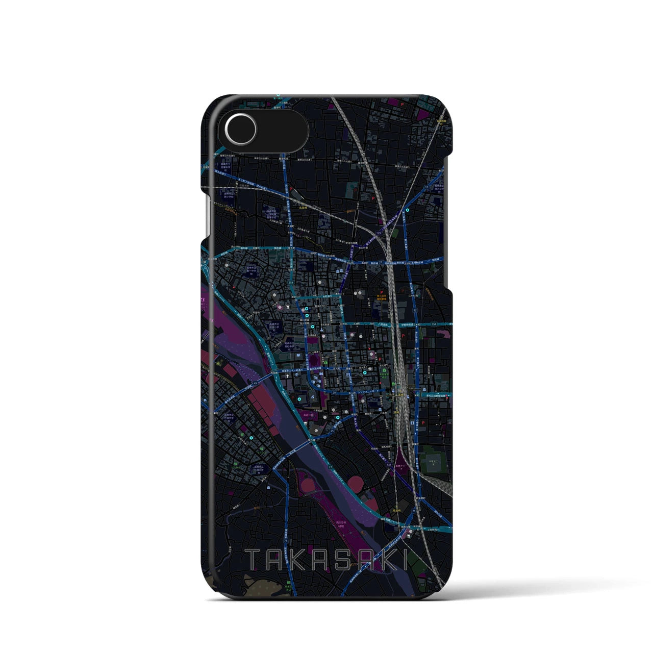 【高崎(群馬県)】地図柄iPhoneケース(バックカバータイプ)