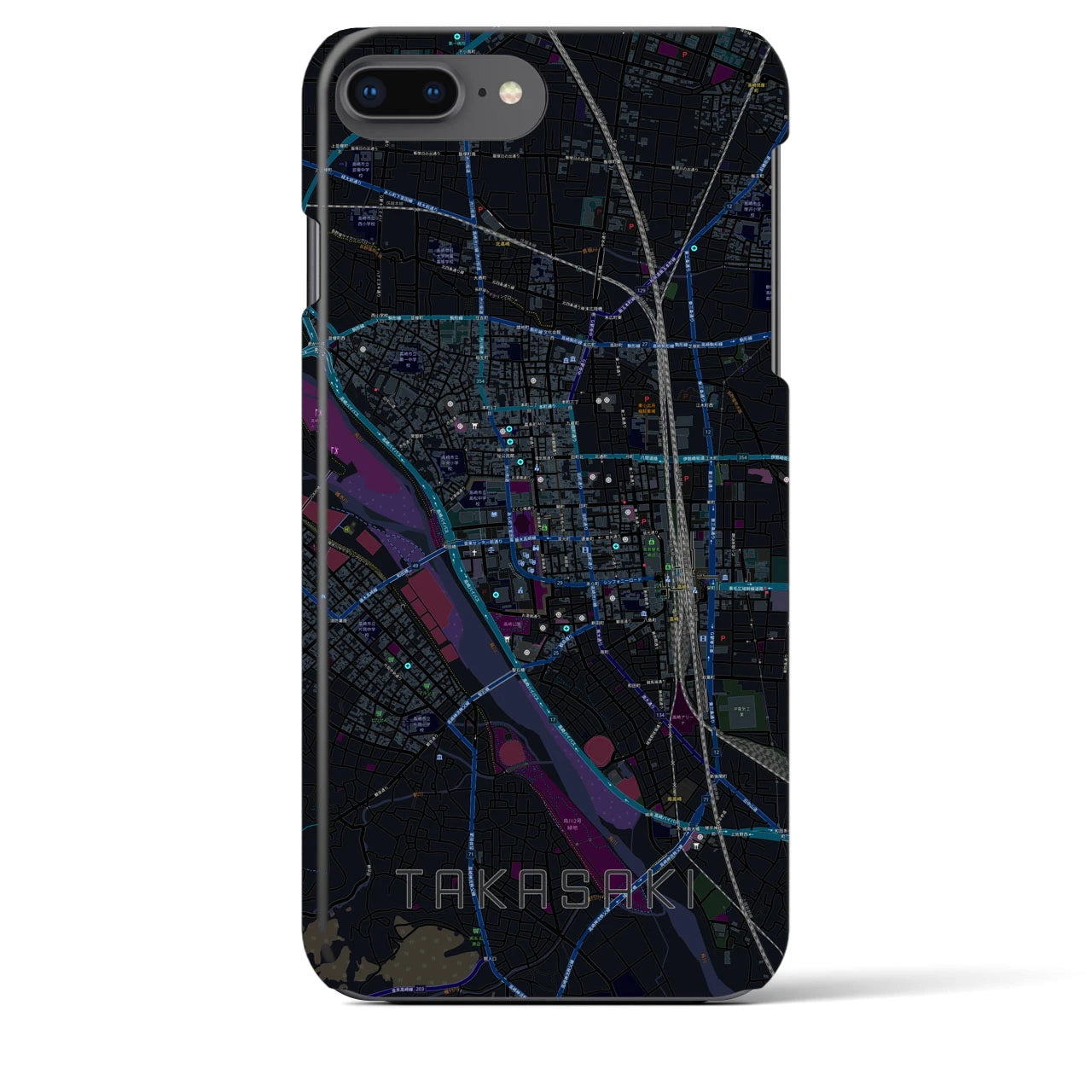 【高崎(群馬県)】地図柄iPhoneケース(バックカバータイプ)