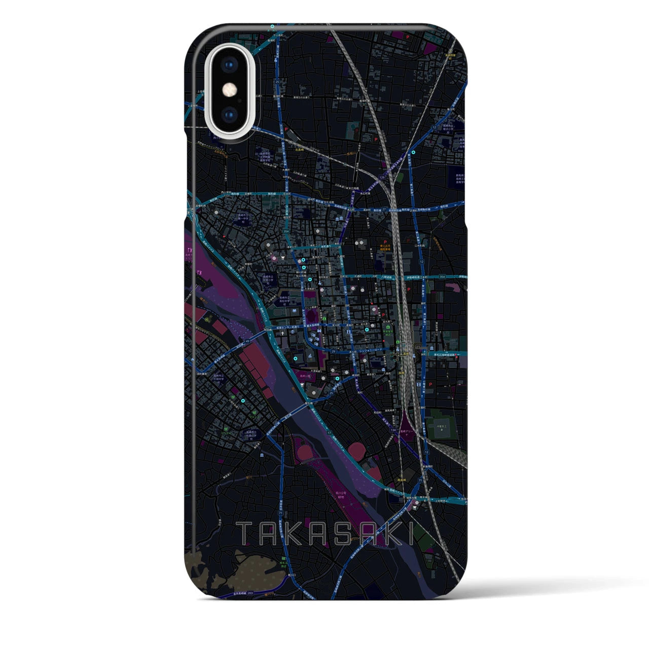 【高崎(群馬県)】地図柄iPhoneケース(バックカバータイプ)