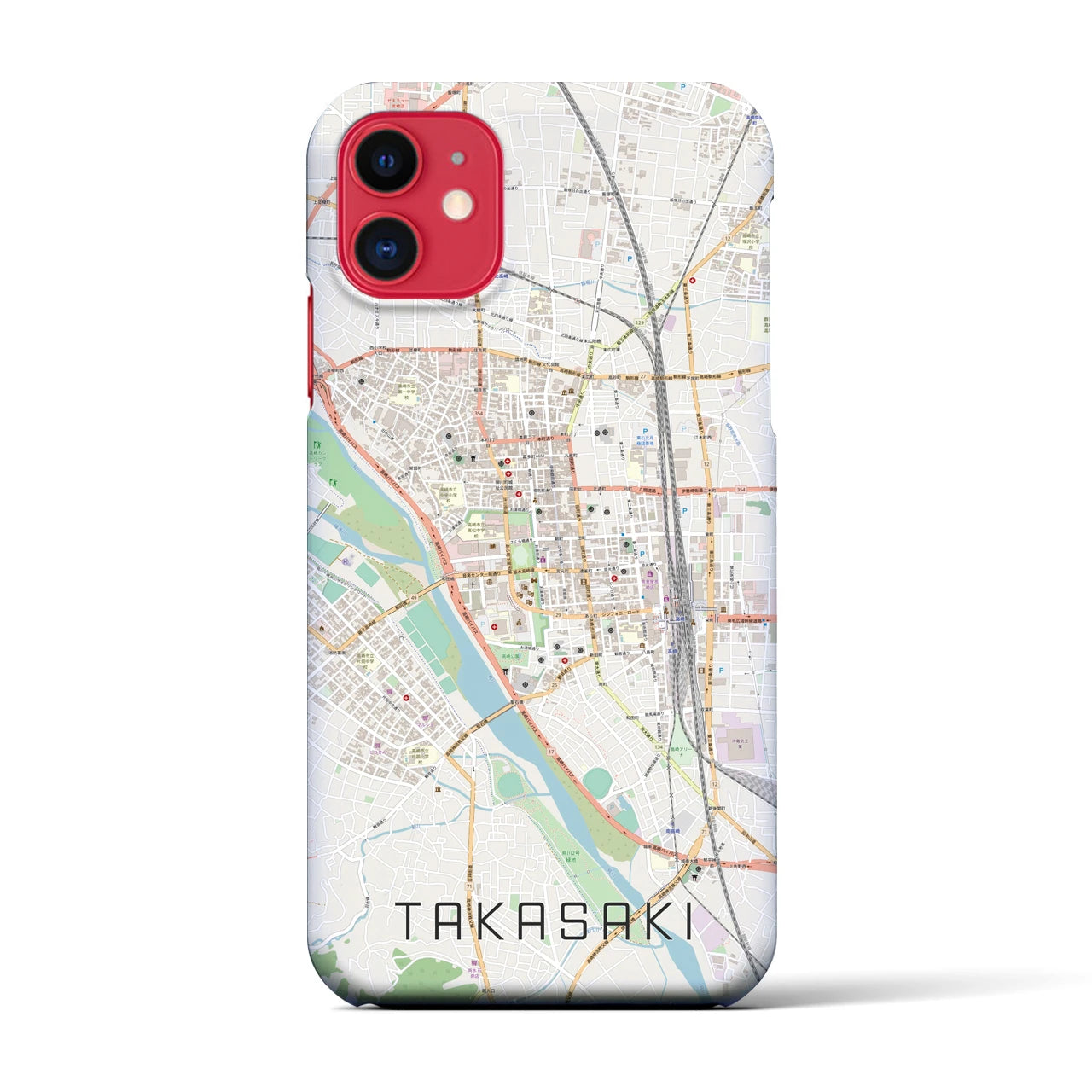 【高崎(群馬県)】地図柄iPhoneケース(バックカバータイプ)