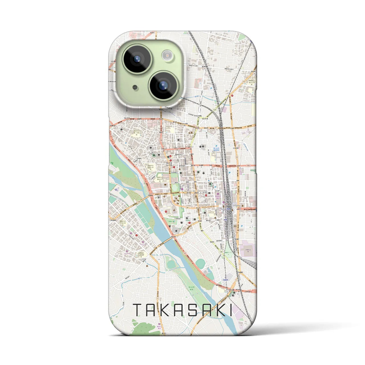 【高崎(群馬県)】地図柄iPhoneケース(バックカバータイプ)