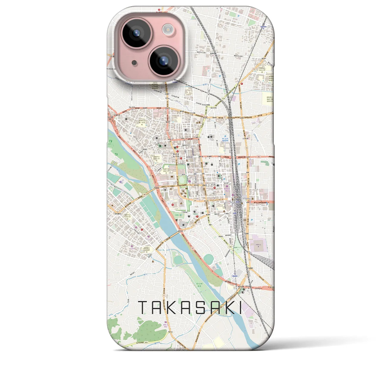 【高崎(群馬県)】地図柄iPhoneケース(バックカバータイプ)