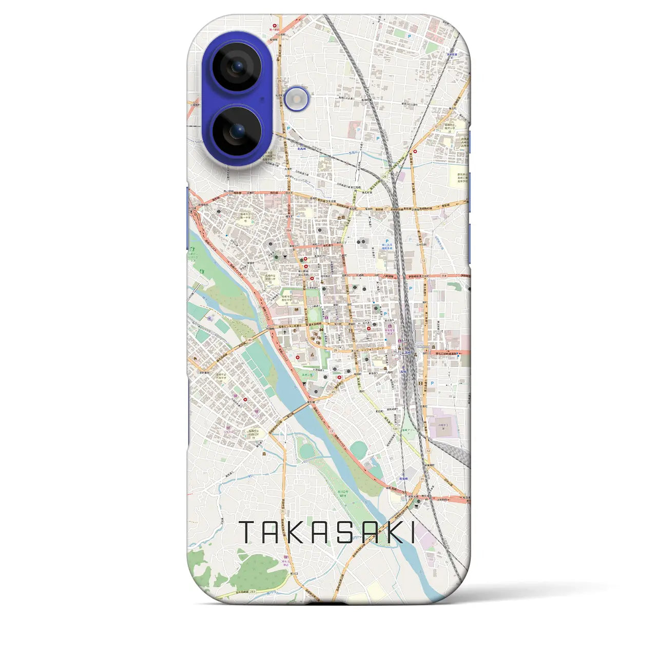 【高崎(群馬県)】地図柄iPhoneケース(バックカバータイプ)
