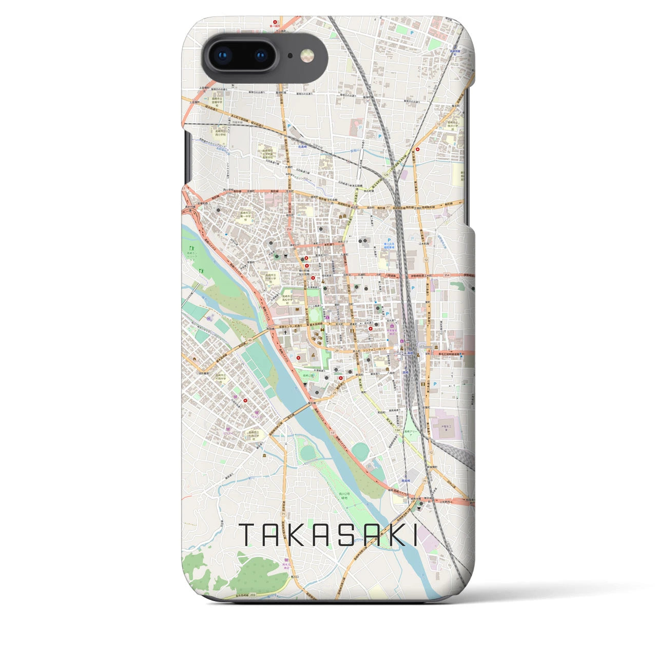 【高崎(群馬県)】地図柄iPhoneケース(バックカバータイプ)