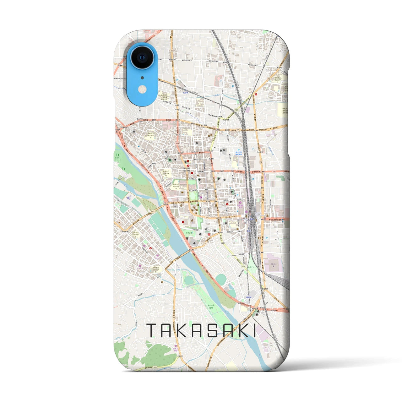 【高崎(群馬県)】地図柄iPhoneケース(バックカバータイプ)