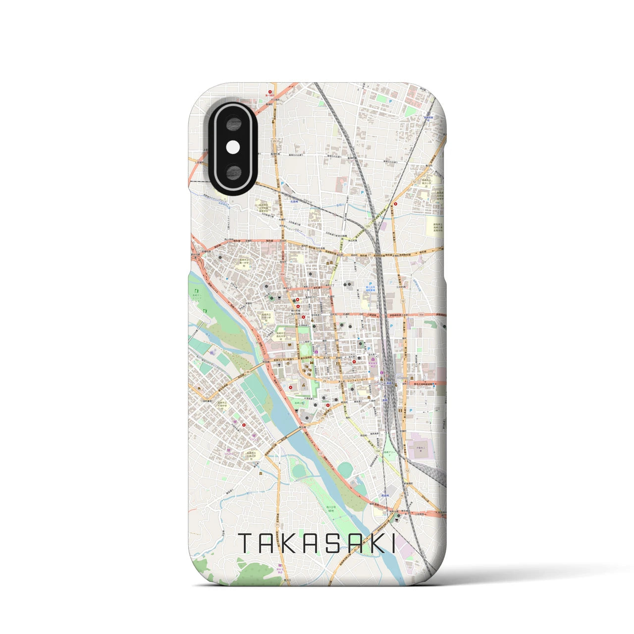 【高崎(群馬県)】地図柄iPhoneケース(バックカバータイプ)