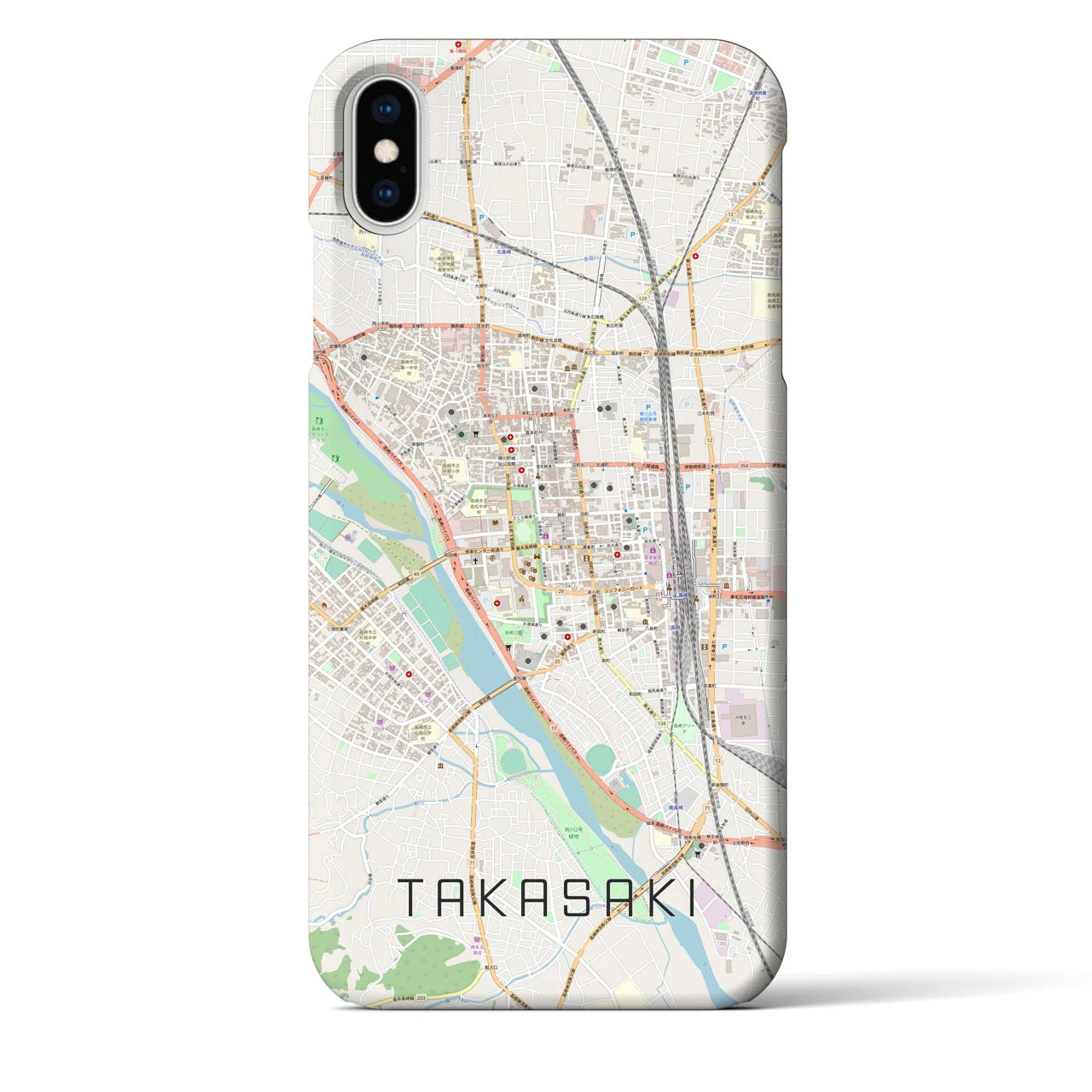 【高崎(群馬県)】地図柄iPhoneケース(バックカバータイプ)