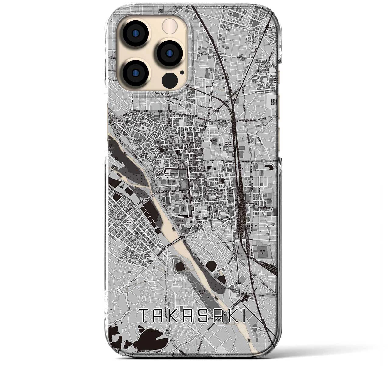 【高崎(群馬県)】地図柄iPhoneケース(クリアタイプ)