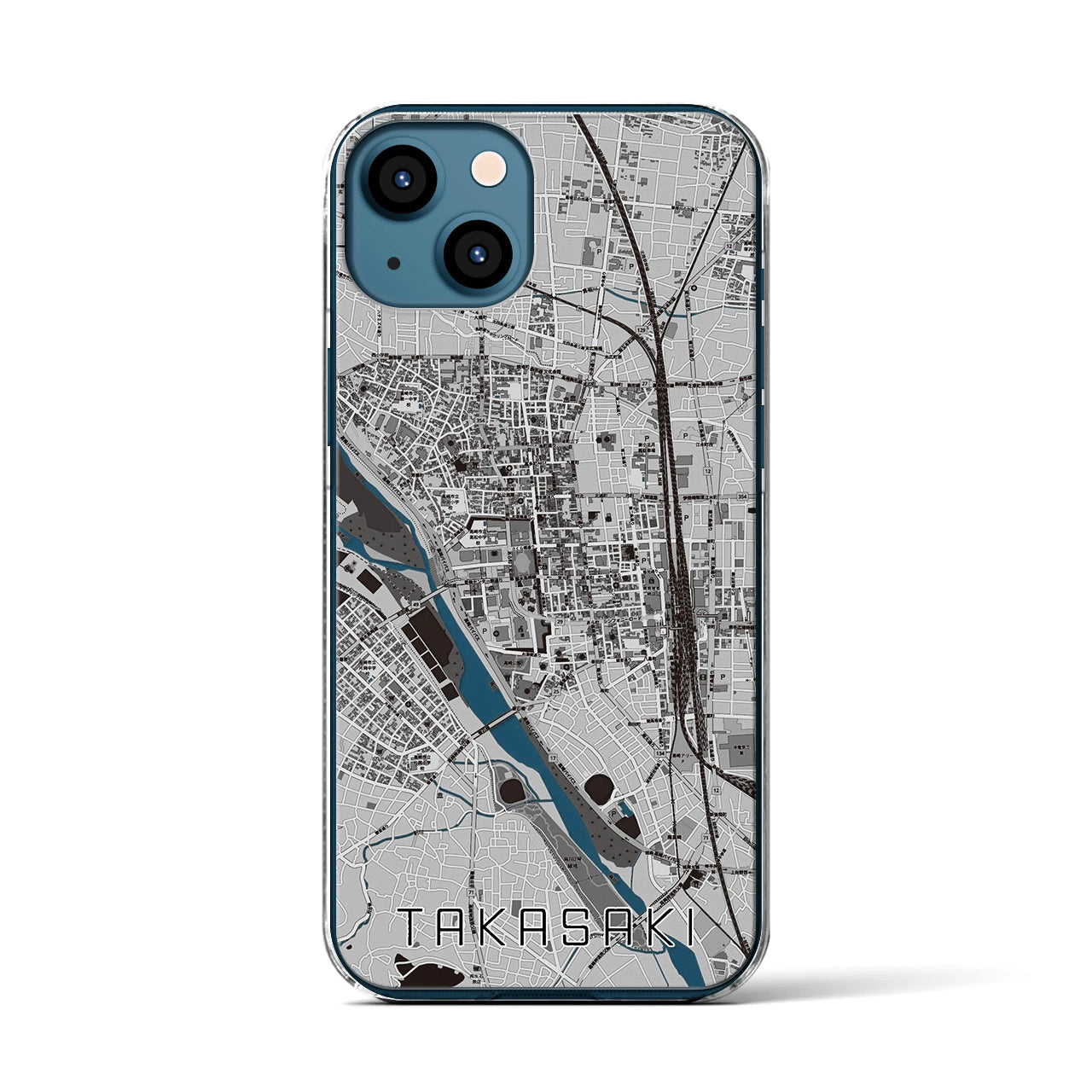 【高崎(群馬県)】地図柄iPhoneケース(クリアタイプ)