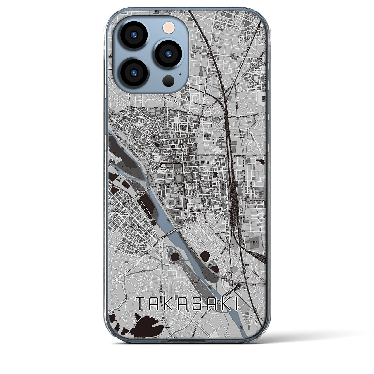 【高崎(群馬県)】地図柄iPhoneケース(クリアタイプ)