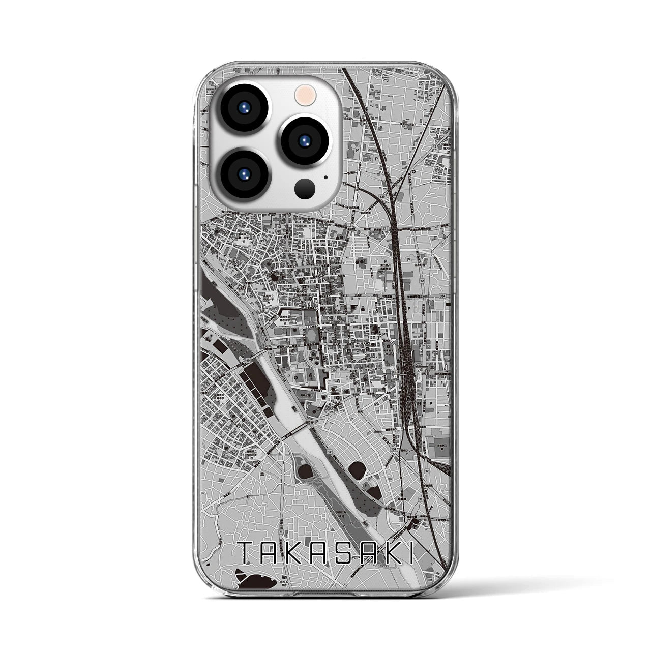 【高崎(群馬県)】地図柄iPhoneケース(クリアタイプ)