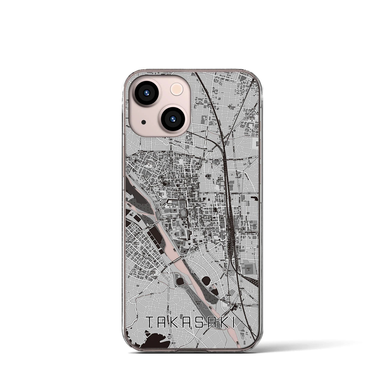 【高崎(群馬県)】地図柄iPhoneケース(クリアタイプ)