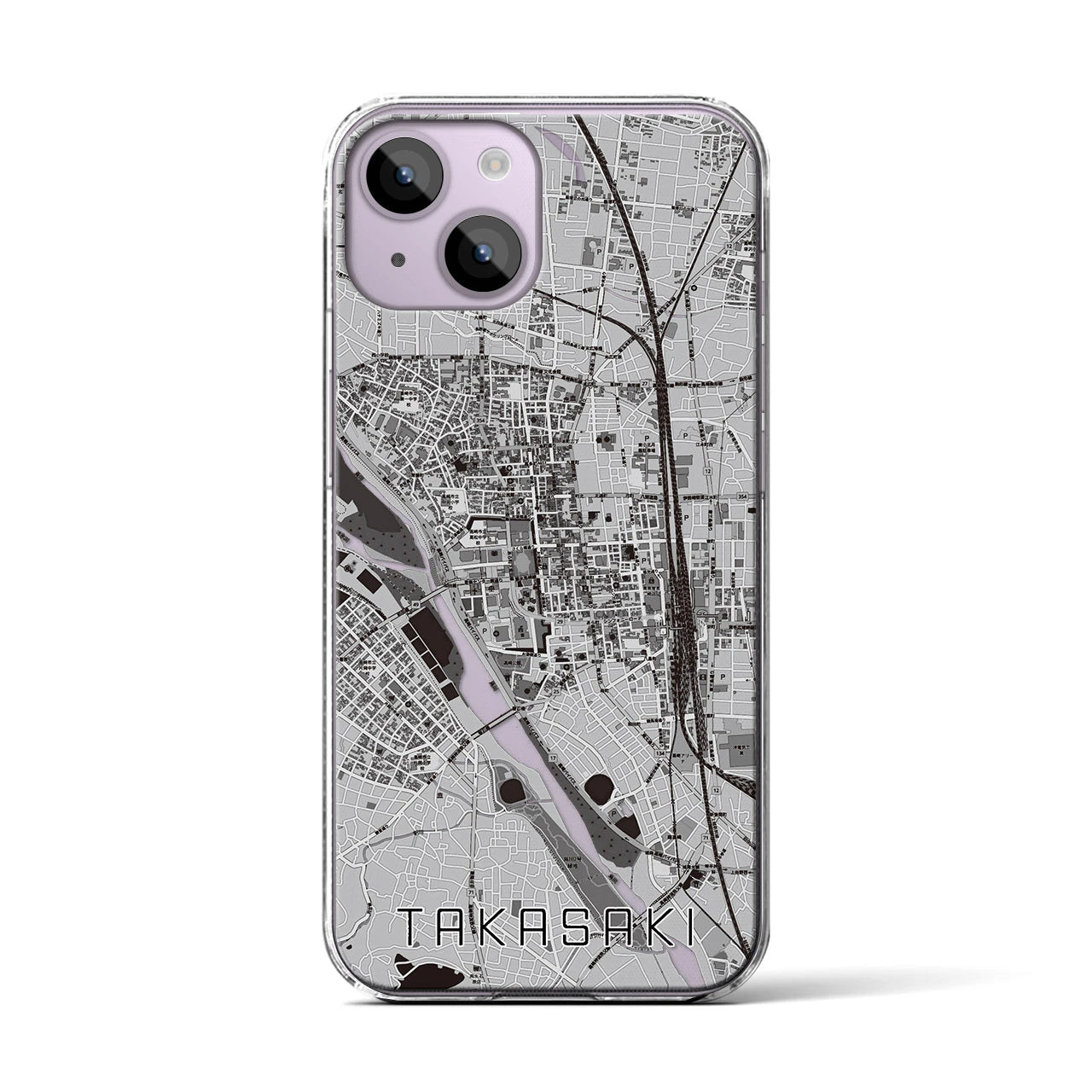 【高崎(群馬県)】地図柄iPhoneケース(クリアタイプ)