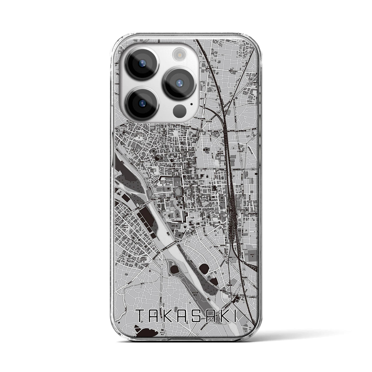 【高崎(群馬県)】地図柄iPhoneケース(クリアタイプ)
