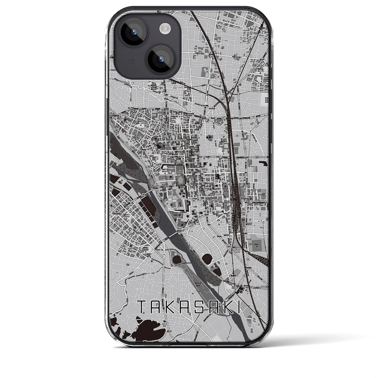 【高崎(群馬県)】地図柄iPhoneケース(クリアタイプ)