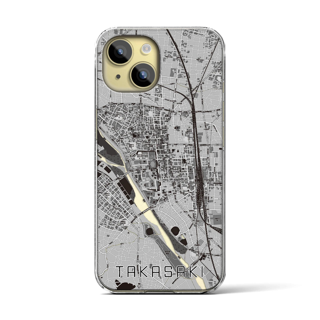 【高崎(群馬県)】地図柄iPhoneケース(クリアタイプ)
