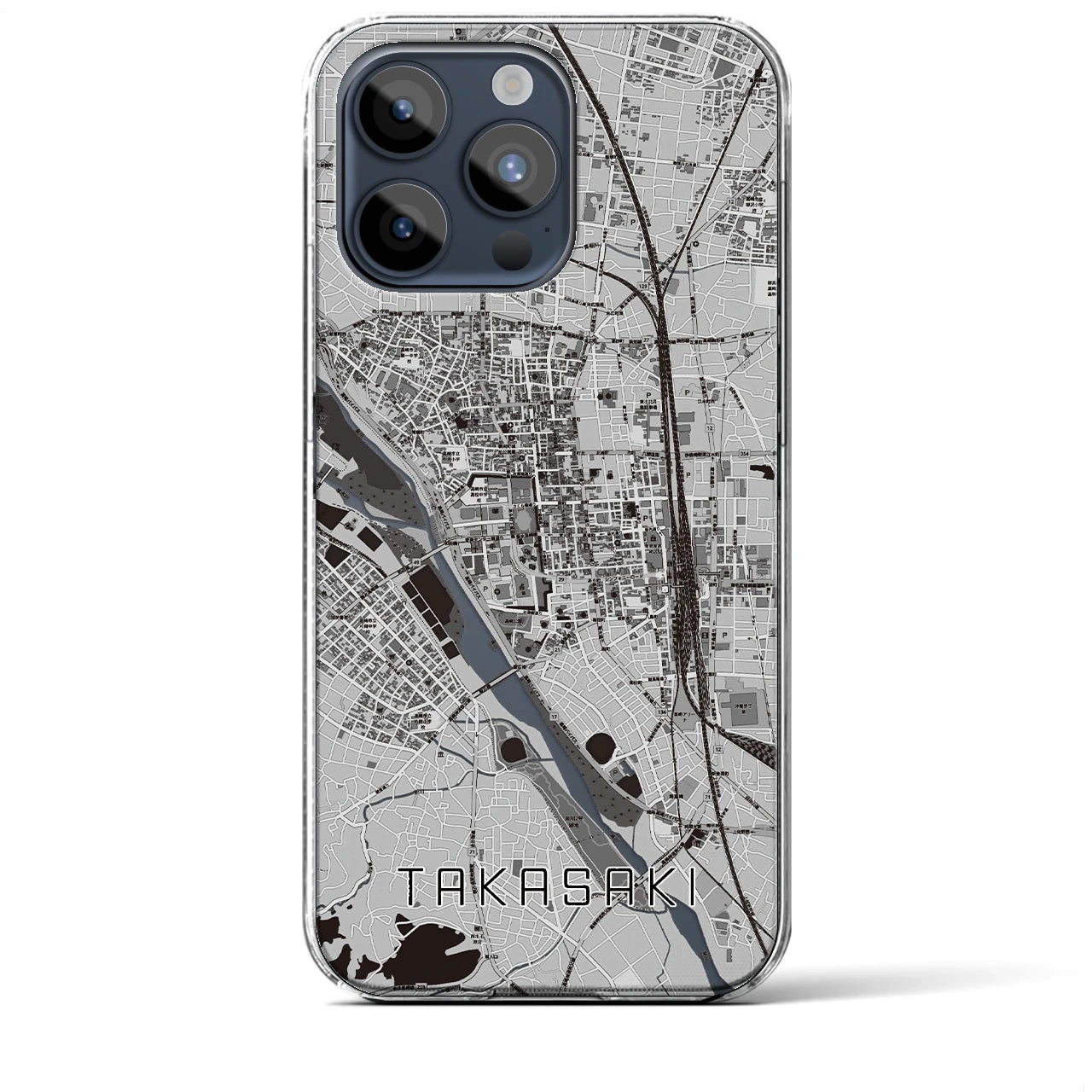 【高崎(群馬県)】地図柄iPhoneケース(クリアタイプ)