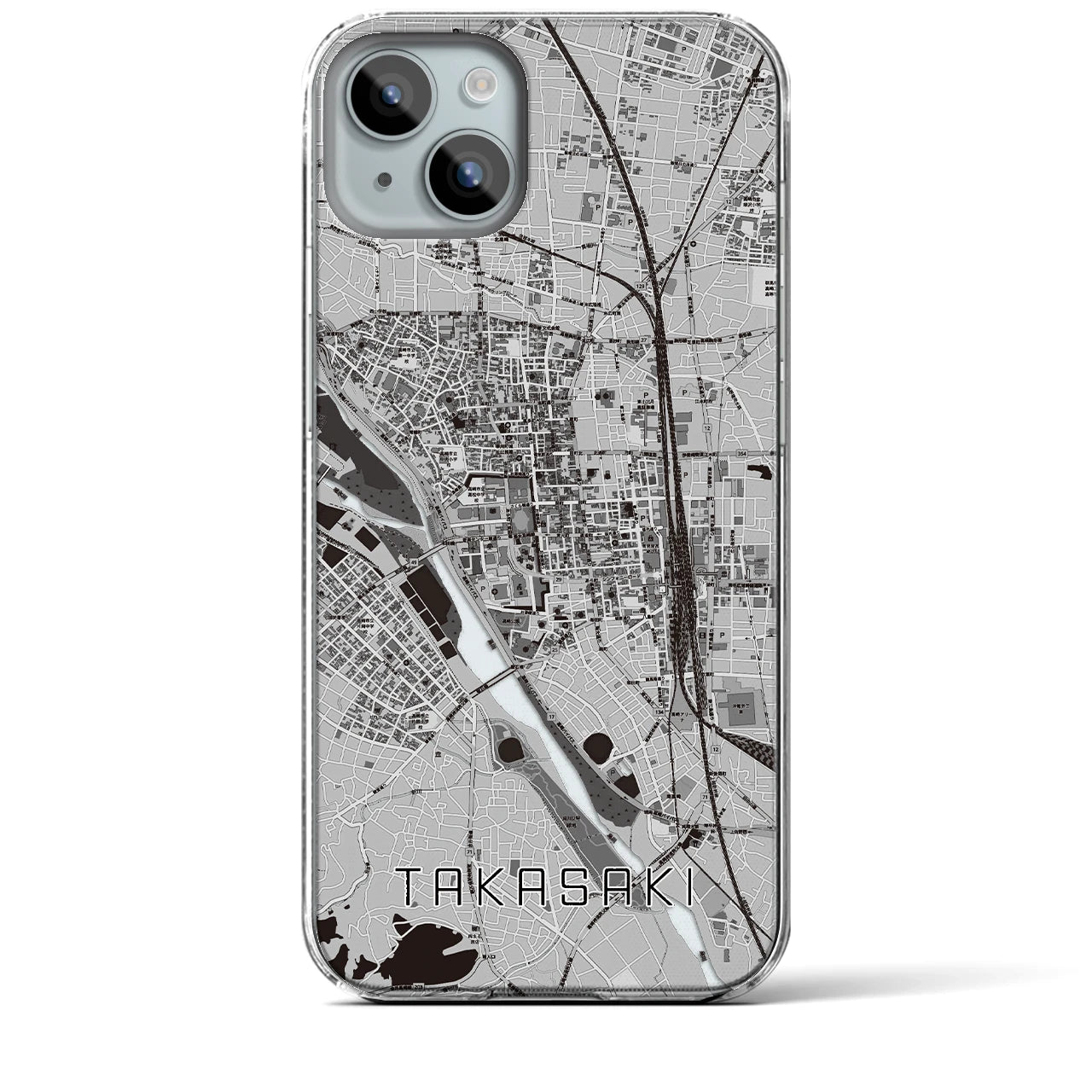【高崎(群馬県)】地図柄iPhoneケース(クリアタイプ)