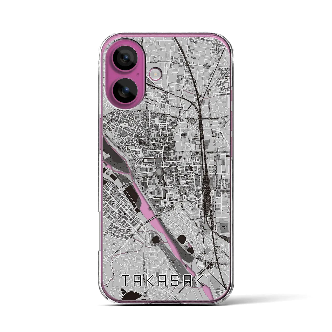 【高崎(群馬県)】地図柄iPhoneケース(クリアタイプ)