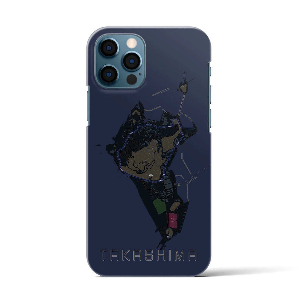 【高島(長崎県)】地図柄iPhoneケース(バックカバータイプ)