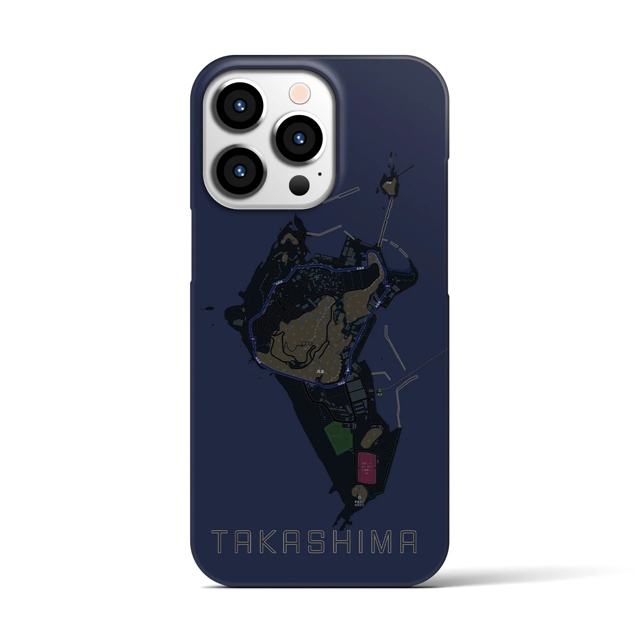 【高島(長崎県)】地図柄iPhoneケース(バックカバータイプ)