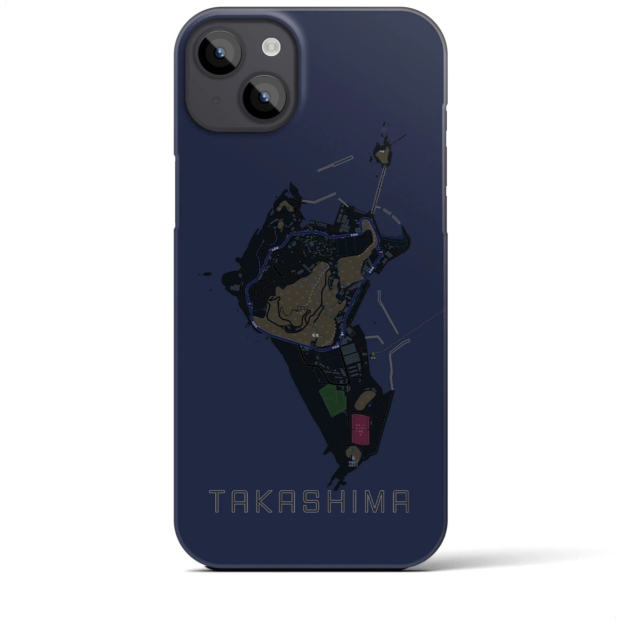 【高島(長崎県)】地図柄iPhoneケース(バックカバータイプ)