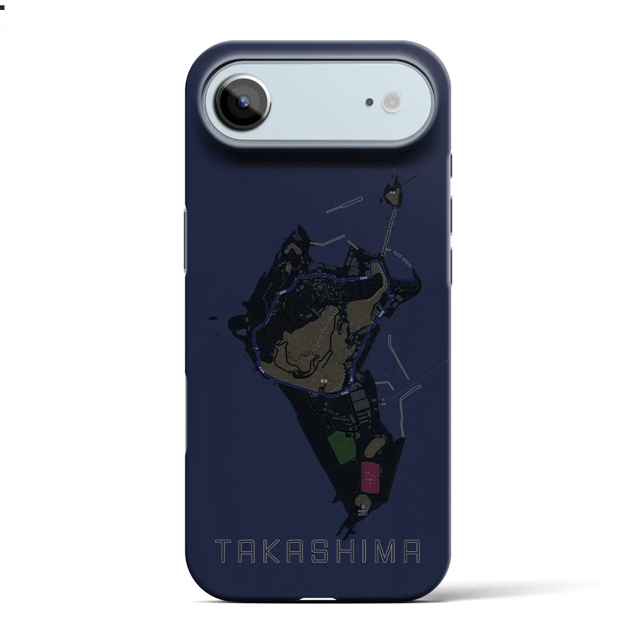 【高島(長崎県)】地図柄iPhoneケース(バックカバータイプ)