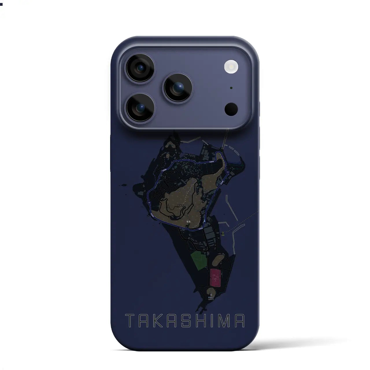 【高島(長崎県)】地図柄iPhoneケース(バックカバータイプ)