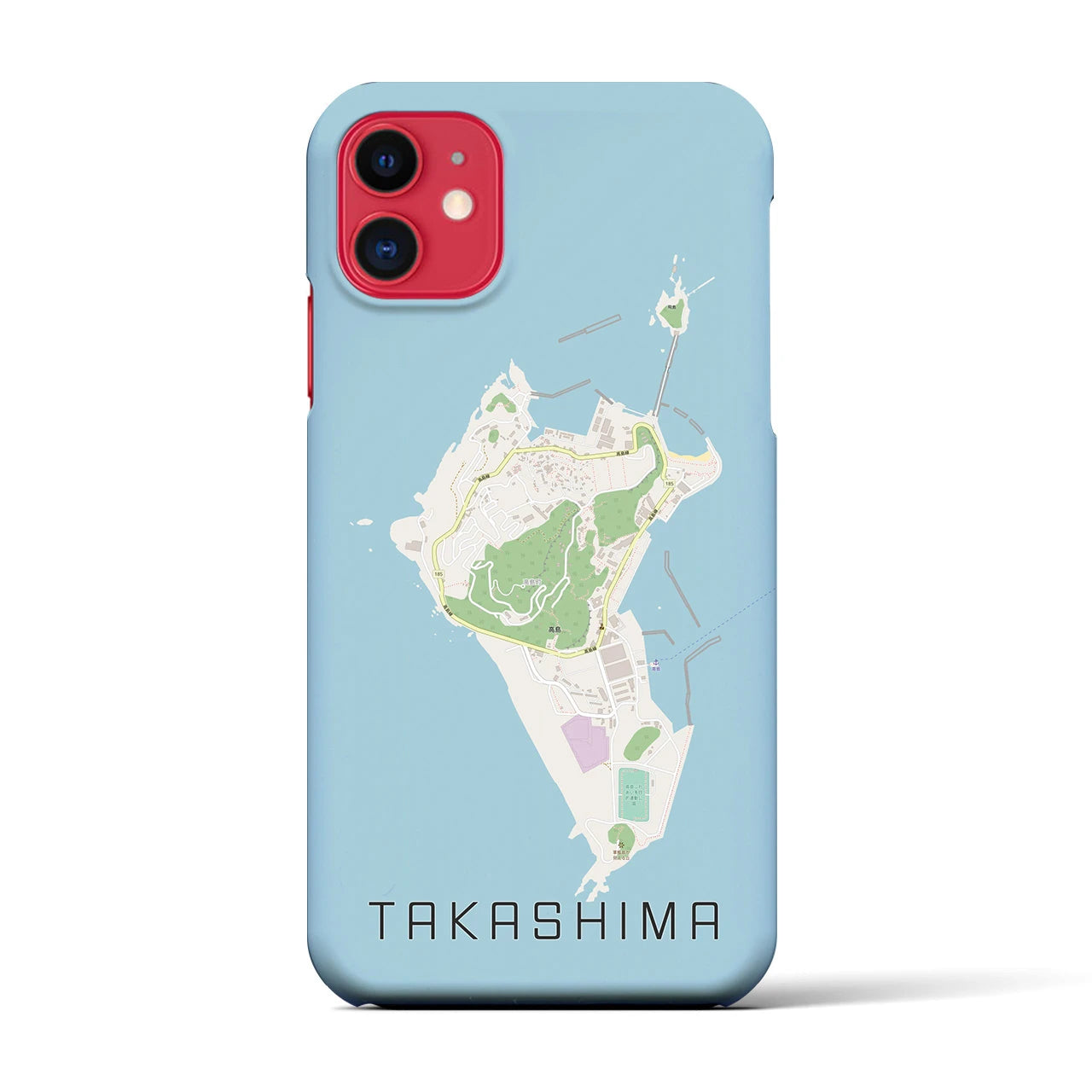 【高島(長崎県)】地図柄iPhoneケース(バックカバータイプ)