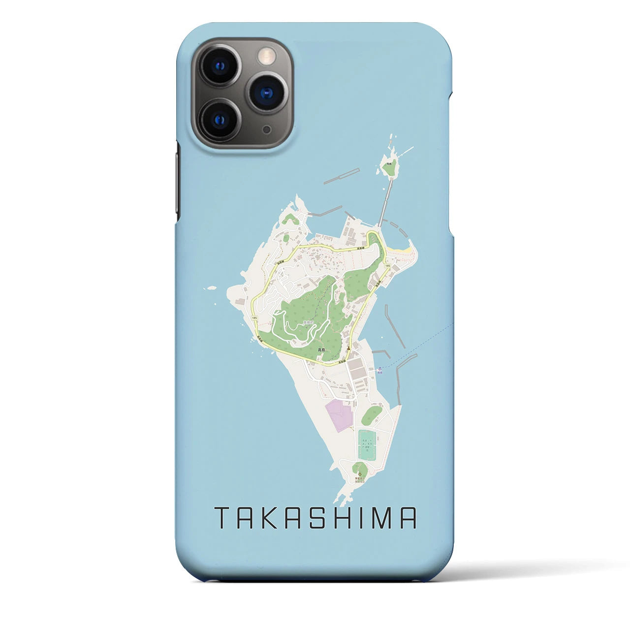 【高島(長崎県)】地図柄iPhoneケース(バックカバータイプ)