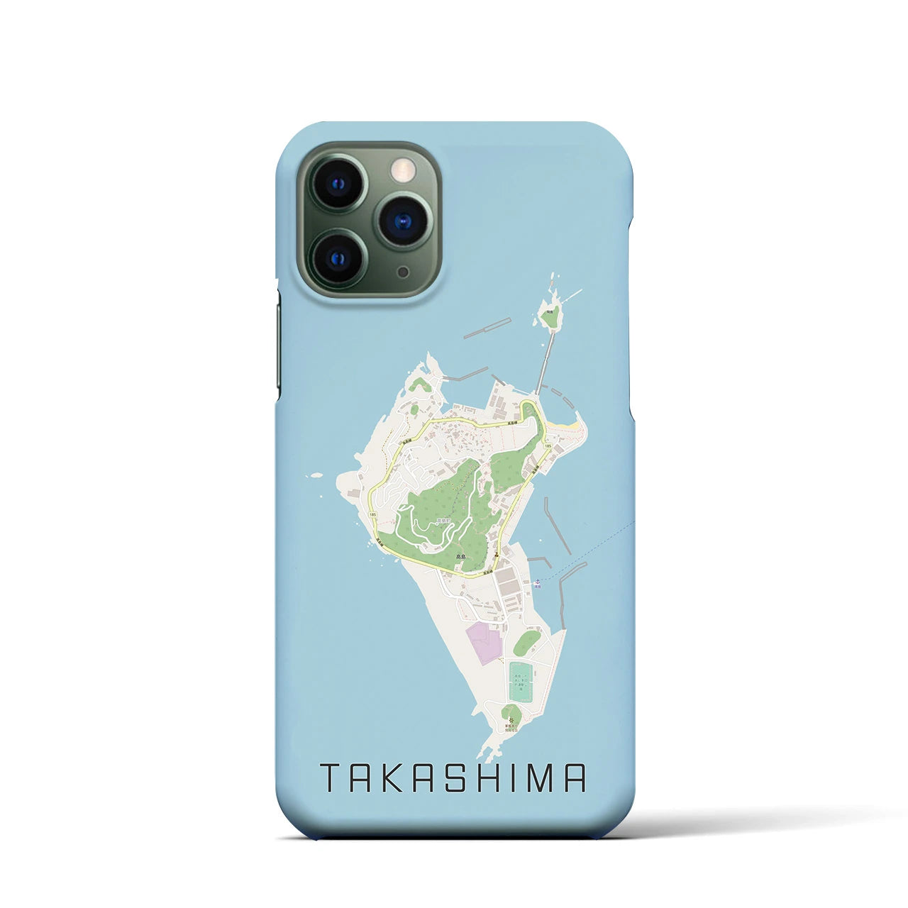【高島(長崎県)】地図柄iPhoneケース(バックカバータイプ)