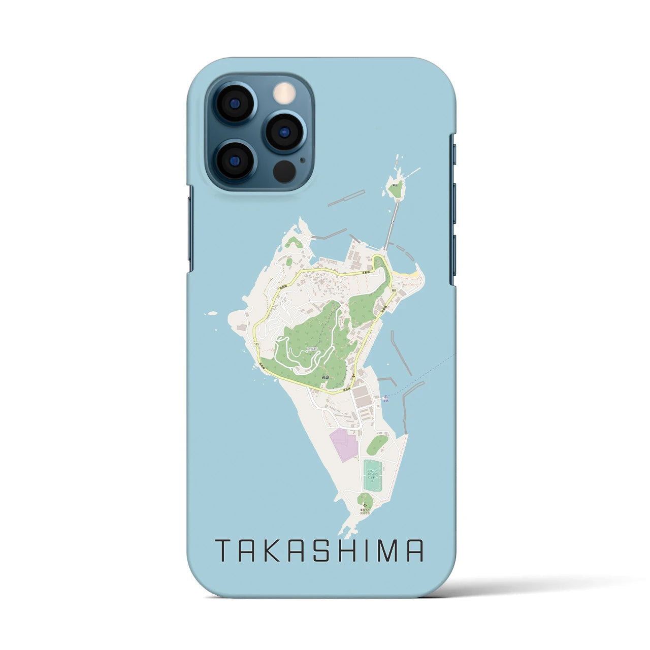 【高島(長崎県)】地図柄iPhoneケース(バックカバータイプ)