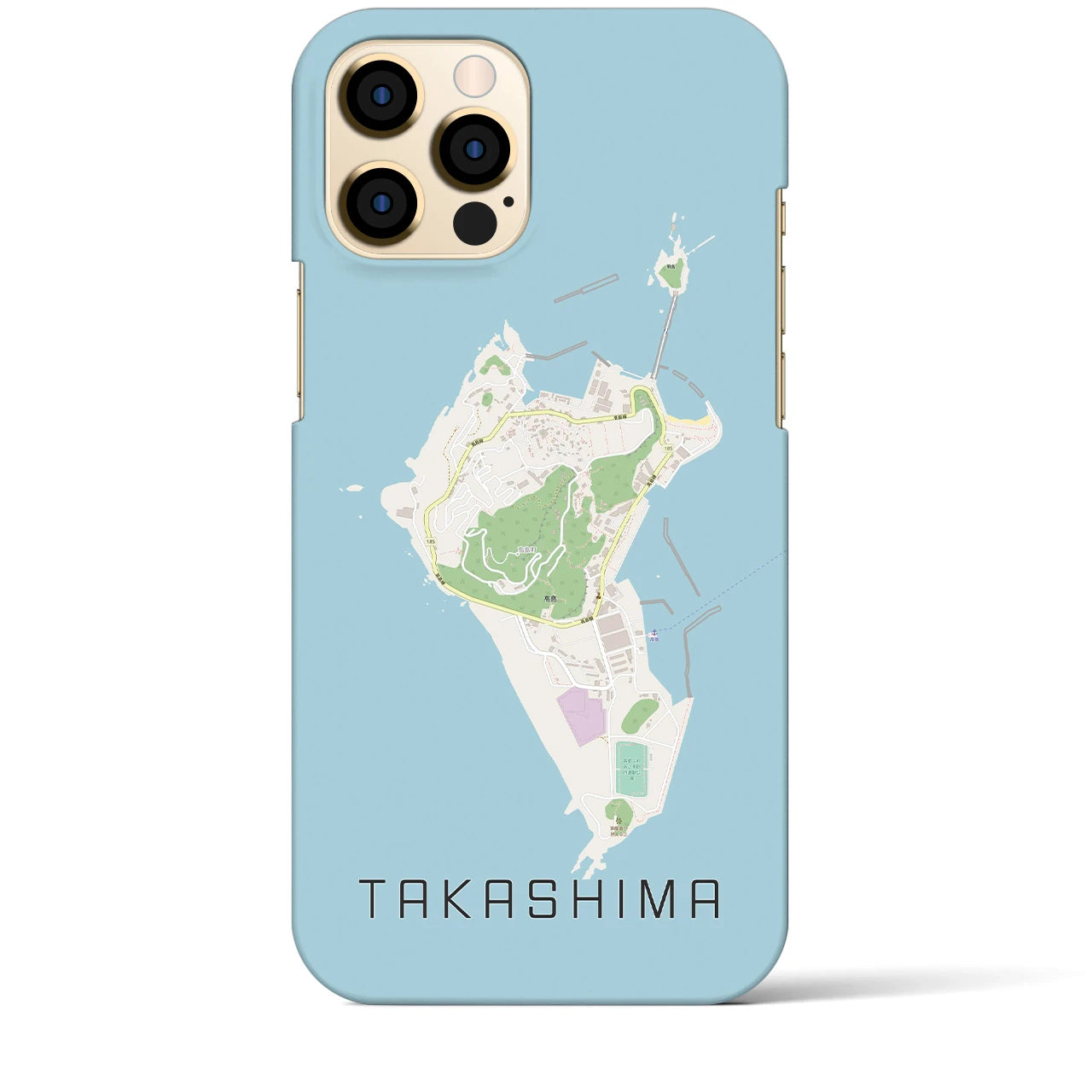 【高島(長崎県)】地図柄iPhoneケース(バックカバータイプ)