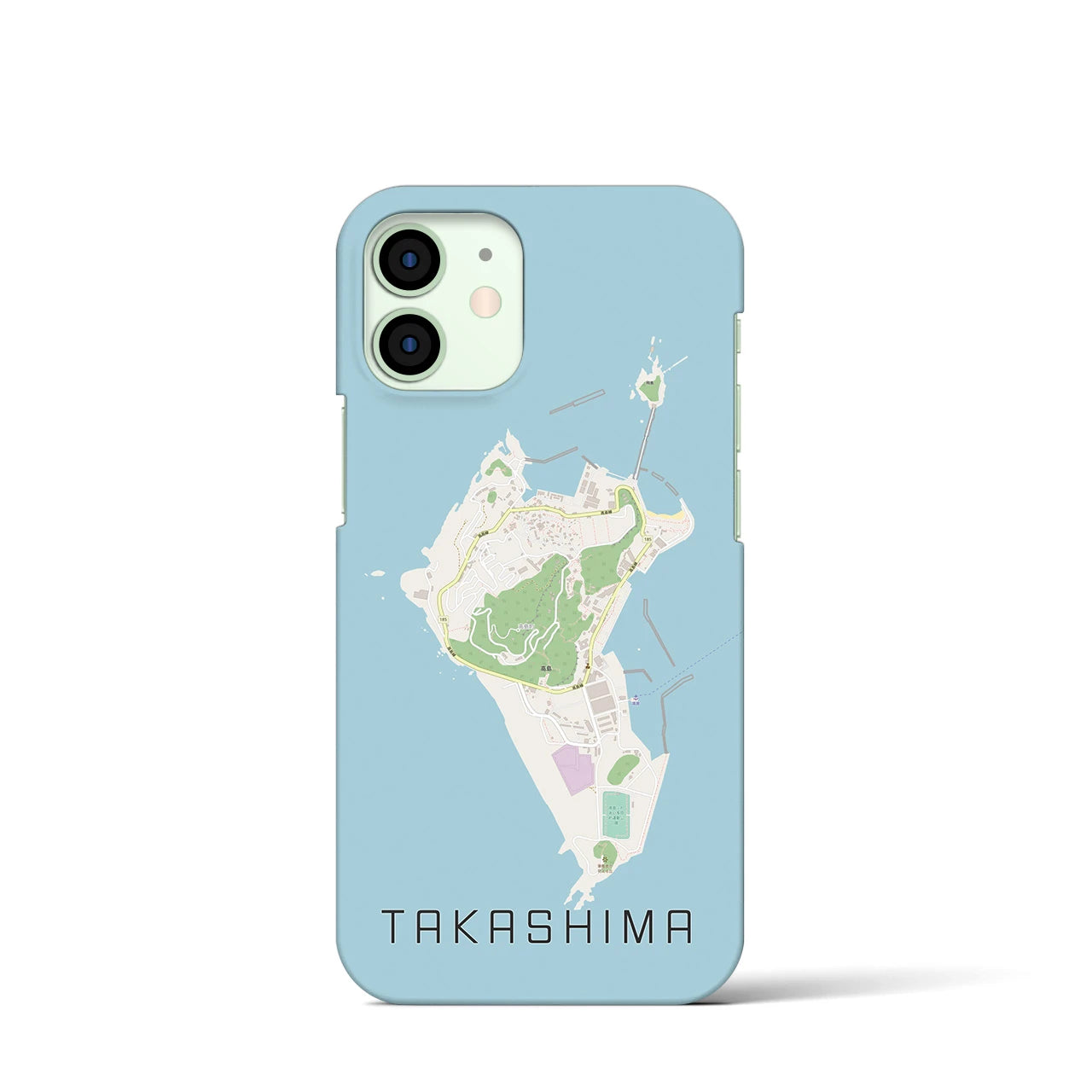 【高島(長崎県)】地図柄iPhoneケース(バックカバータイプ)