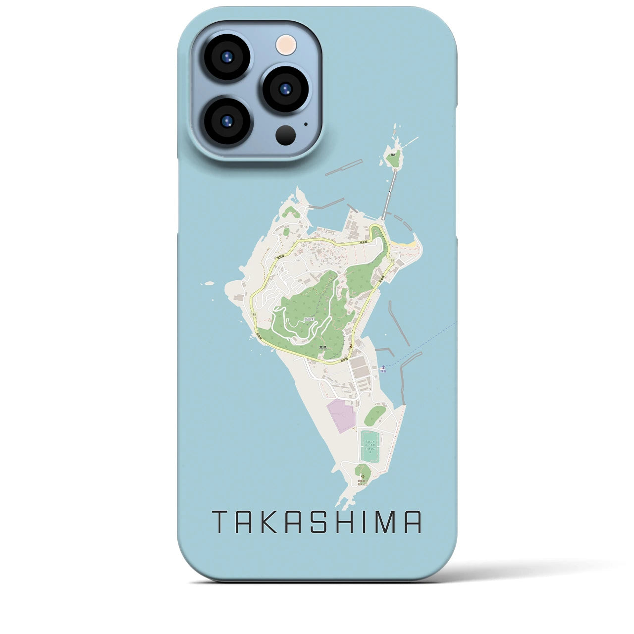 【高島(長崎県)】地図柄iPhoneケース(バックカバータイプ)