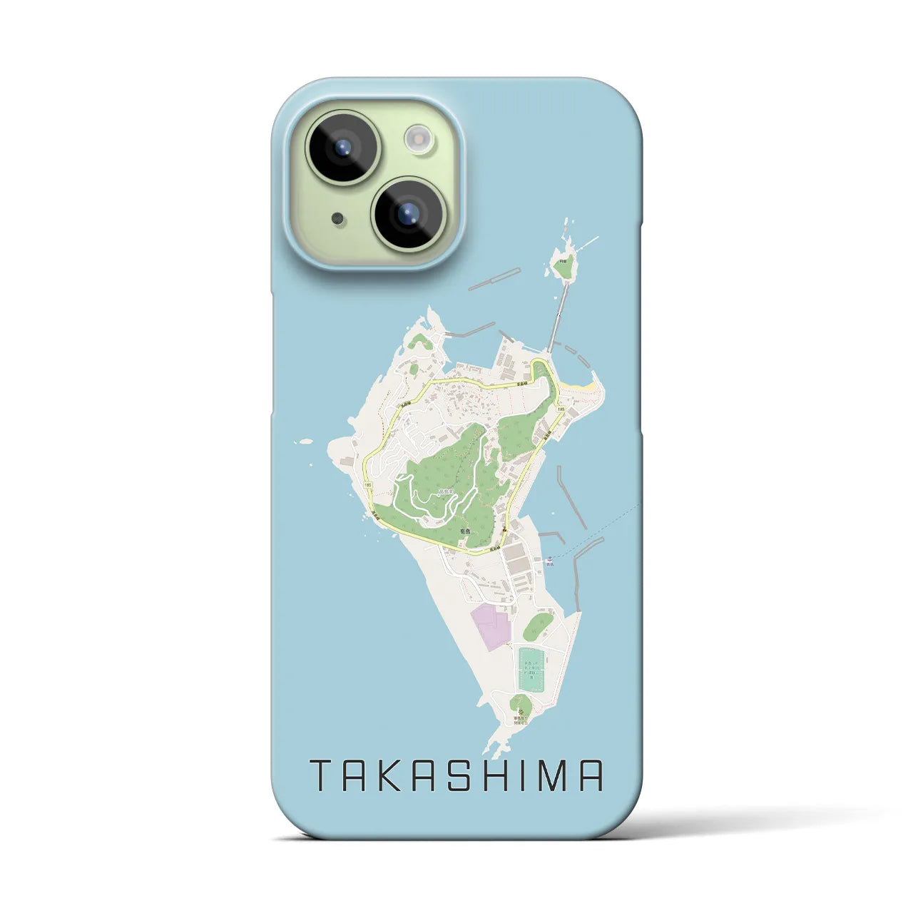 【高島(長崎県)】地図柄iPhoneケース(バックカバータイプ)