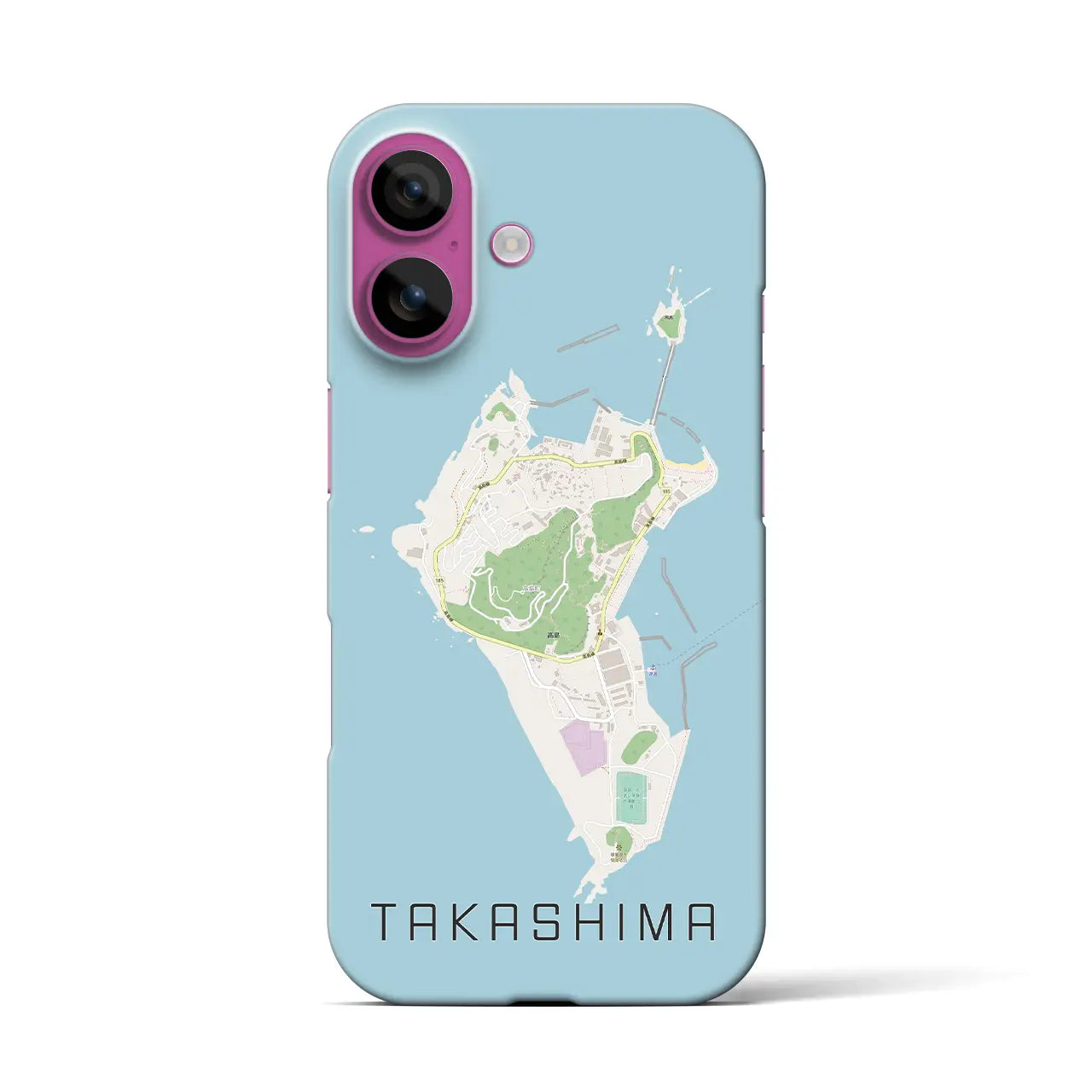 【高島(長崎県)】地図柄iPhoneケース(バックカバータイプ)