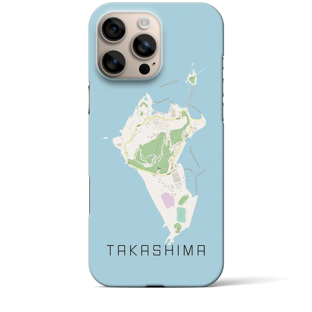 【高島(長崎県)】地図柄iPhoneケース(バックカバータイプ)