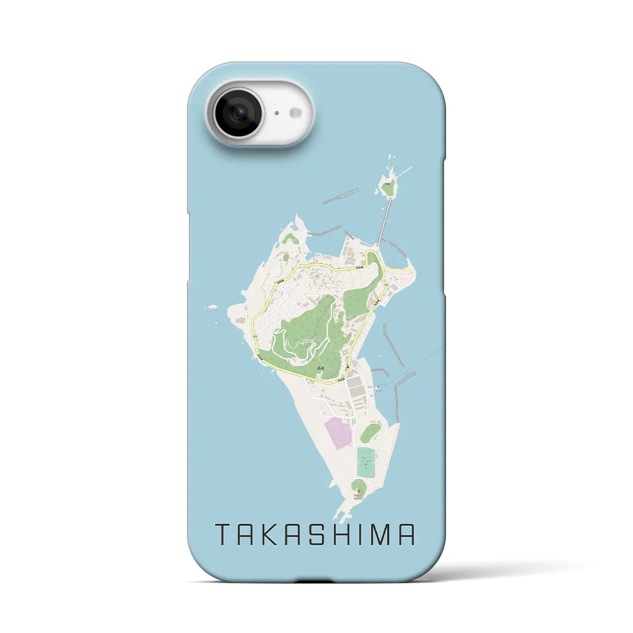 【高島(長崎県)】地図柄iPhoneケース(バックカバータイプ)