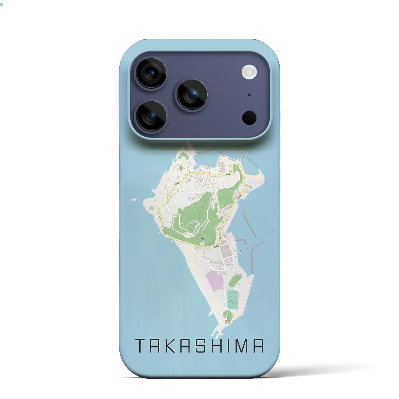 【高島(長崎県)】地図柄iPhoneケース(バックカバータイプ)