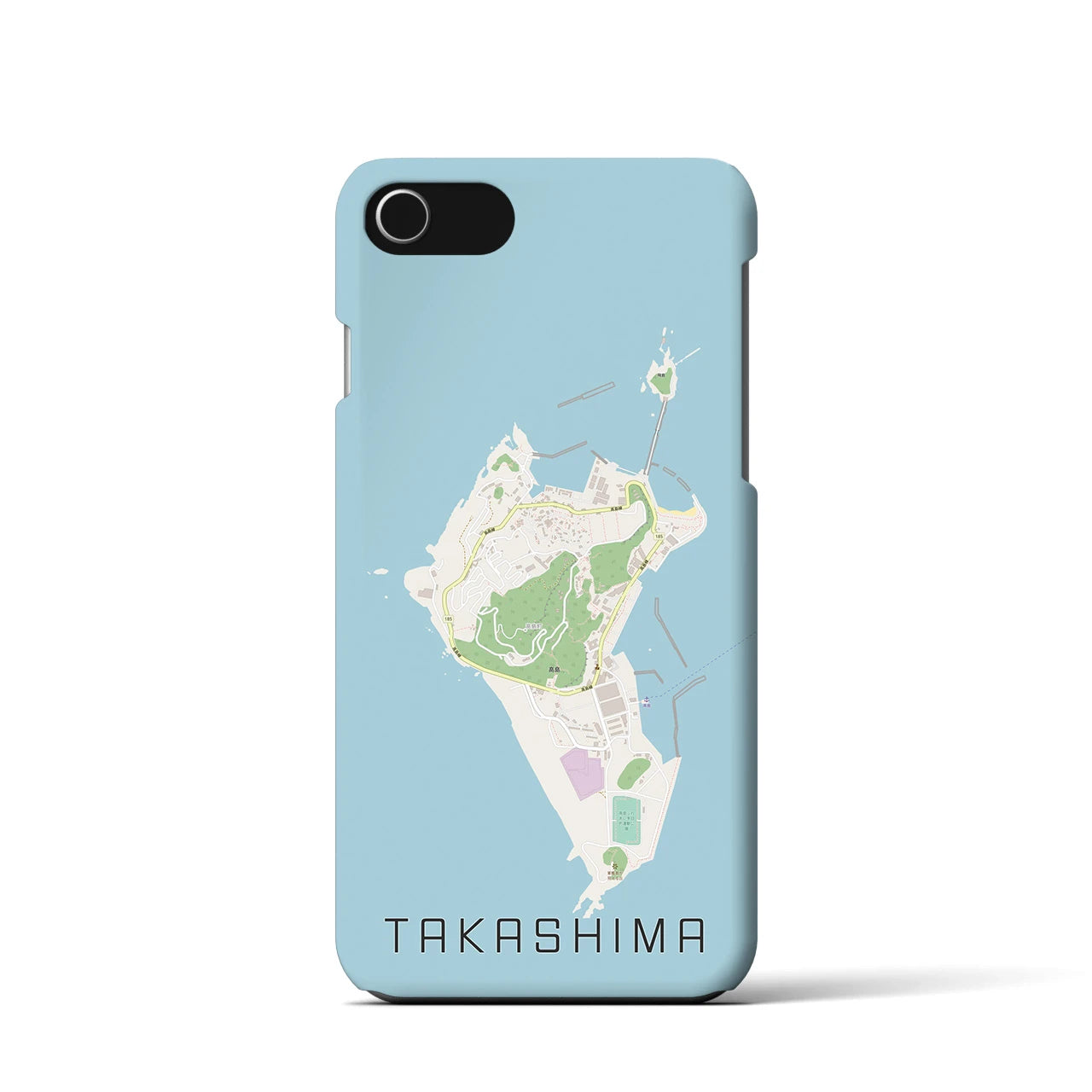 【高島(長崎県)】地図柄iPhoneケース(バックカバータイプ)