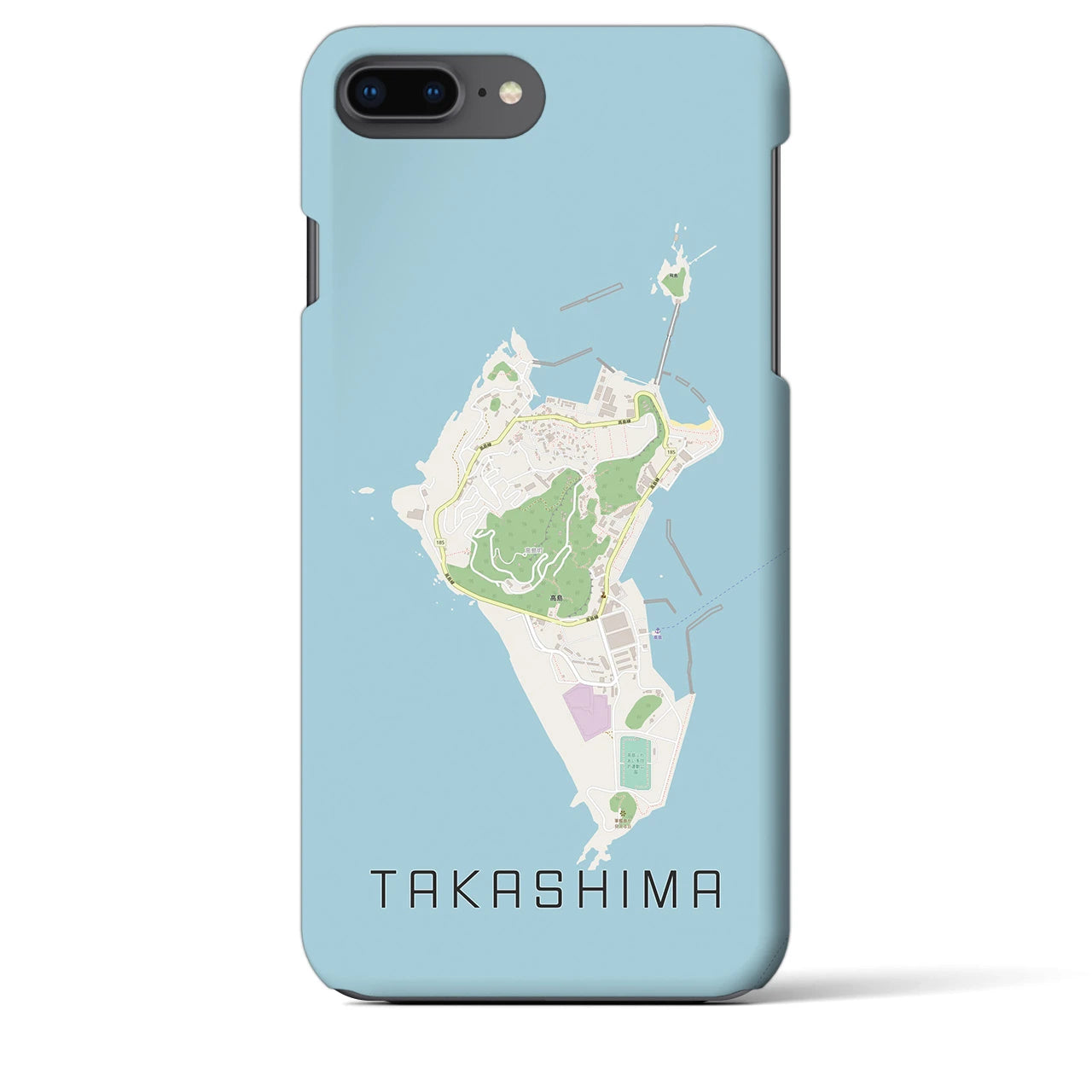 【高島(長崎県)】地図柄iPhoneケース(バックカバータイプ)