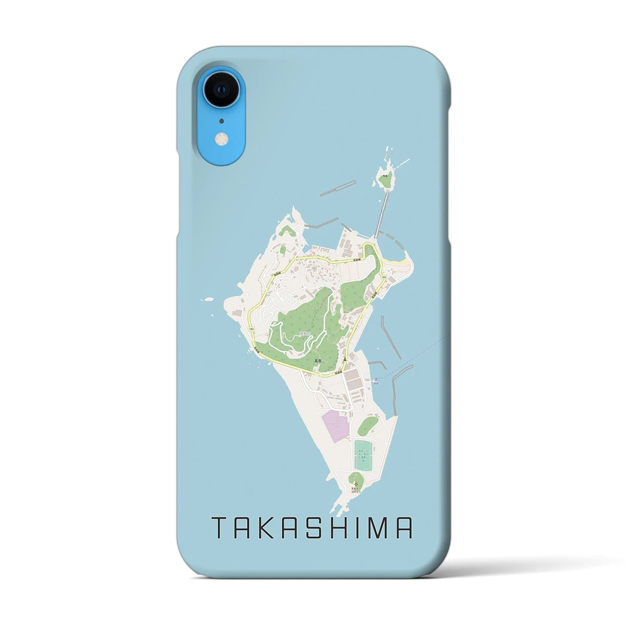 【高島(長崎県)】地図柄iPhoneケース(バックカバータイプ)