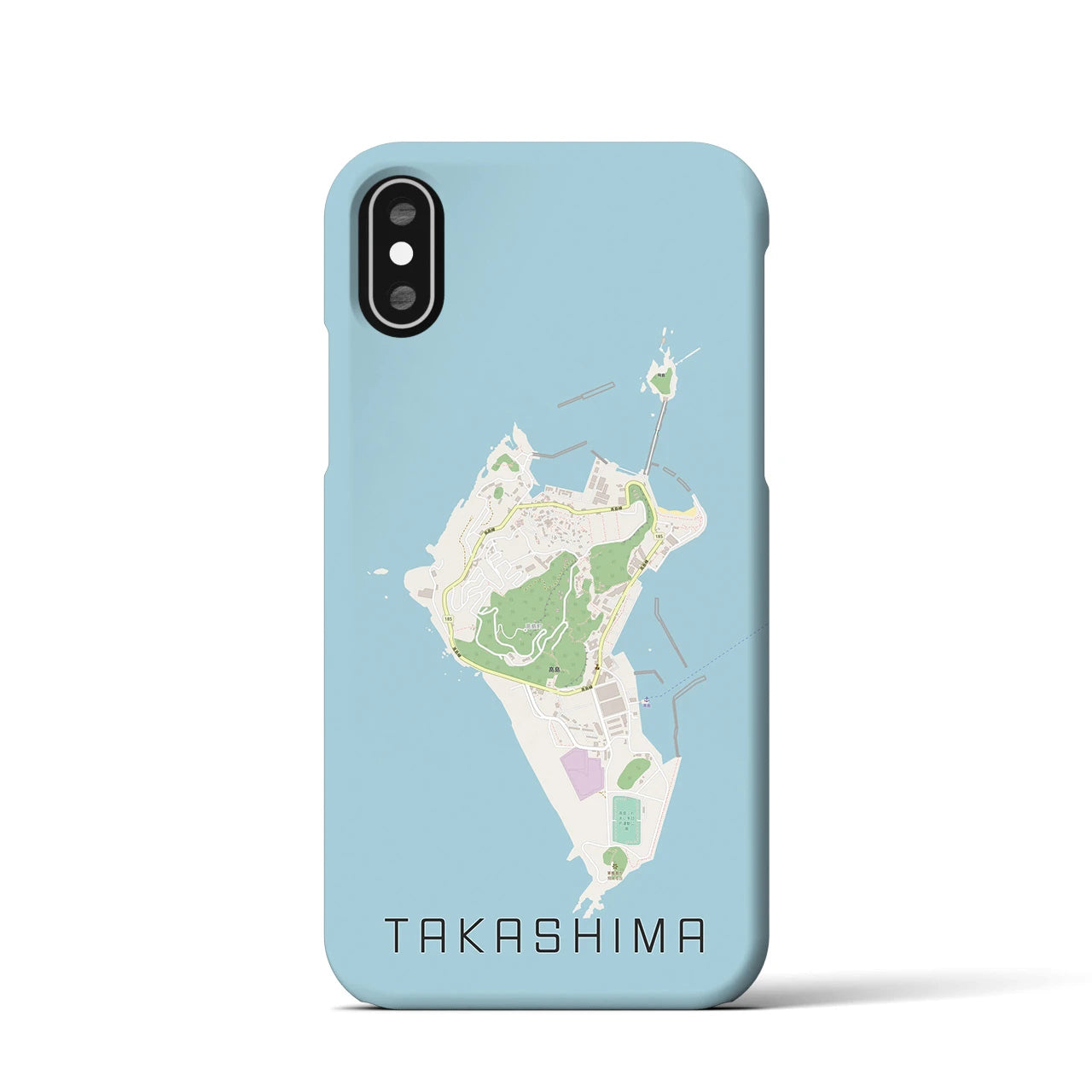 【高島(長崎県)】地図柄iPhoneケース(バックカバータイプ)
