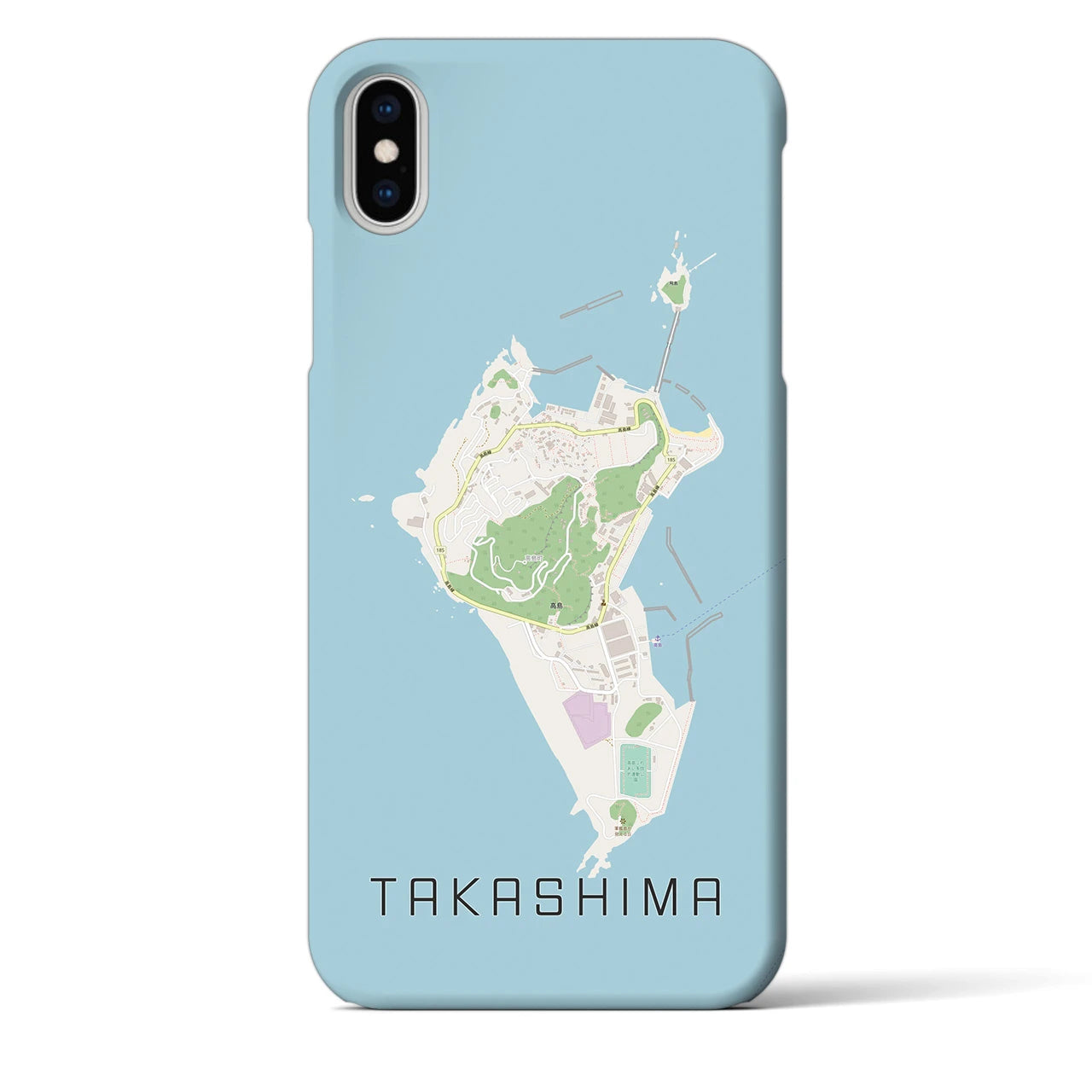 【高島(長崎県)】地図柄iPhoneケース(バックカバータイプ)