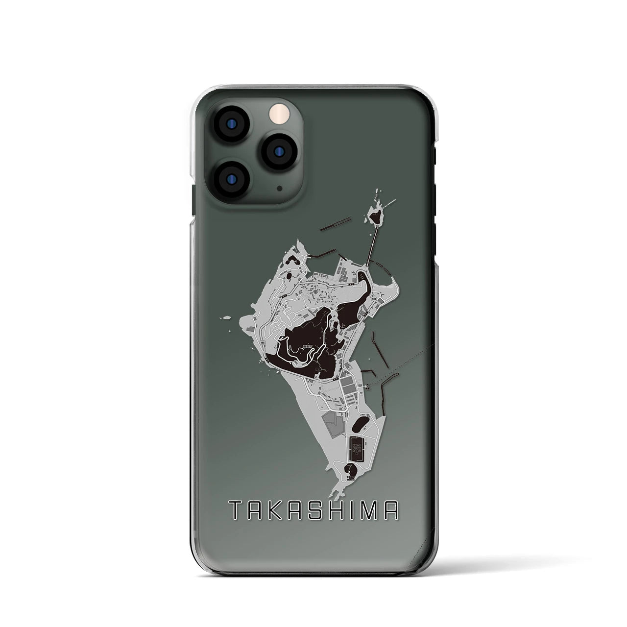 【高島(長崎県)】地図柄iPhoneケース(クリアタイプ)