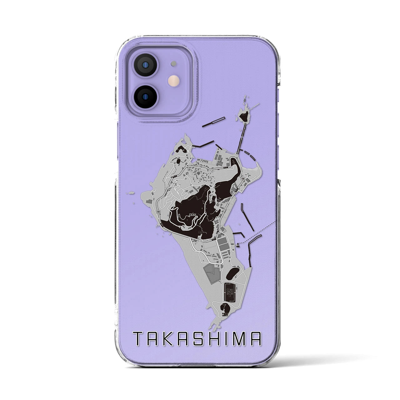 【高島(長崎県)】地図柄iPhoneケース(クリアタイプ)