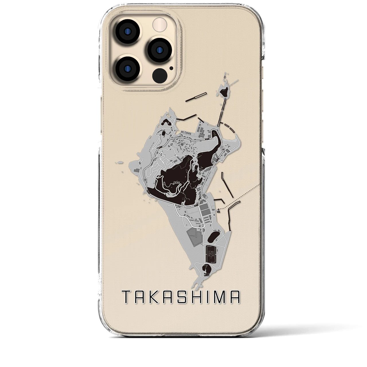 【高島(長崎県)】地図柄iPhoneケース(クリアタイプ)