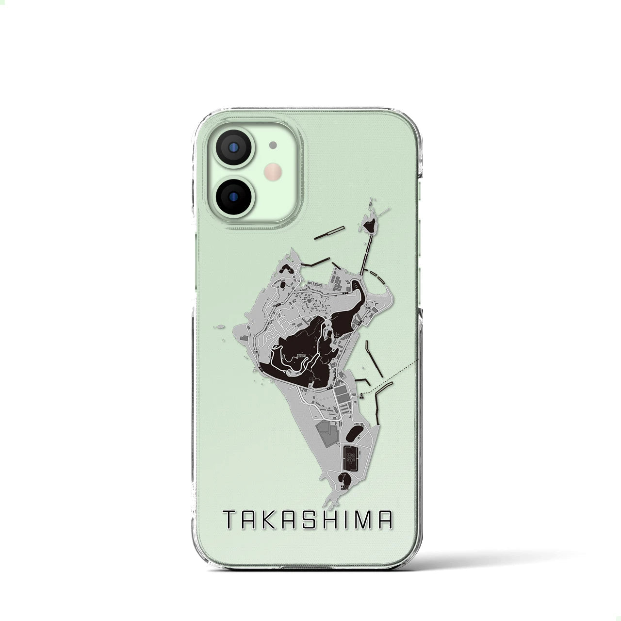 【高島(長崎県)】地図柄iPhoneケース(クリアタイプ)
