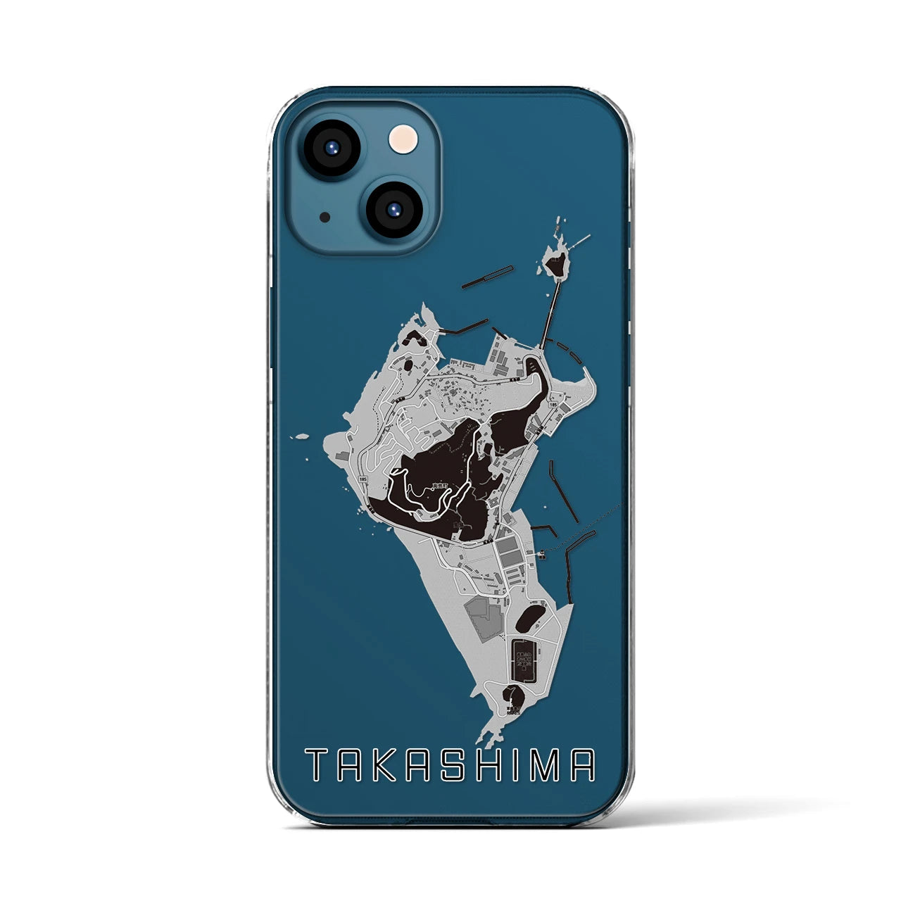【高島(長崎県)】地図柄iPhoneケース(クリアタイプ)